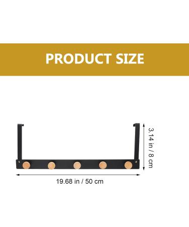 Holibanna Door Hook Coat Hangers Hat Hooks Towel Rack Backpack Hooks Wall Metal Door Hanger Clothing Row Hook 50X8cm Black - Buy Online on GoSupps.com