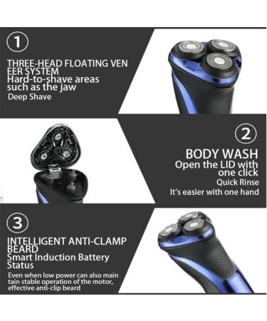 GeRRiT Electric Shavers for Men - Waterproof Rotary 3D Floating Razor & Beard Trimmer | Rechargeable Professional Shaving - Buy Online on GoSupps.com