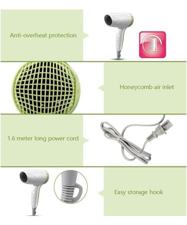 JYYBN Hair Dryer Trvavel Small Mini Blow Dryer with Nozzle 500W Long Life DC Motor Lightweight Compact Blow Dryer for Home and Salon - Buy Online on GoSupps.com