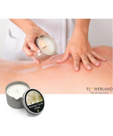 FLOWERLAND Massage Candle - Hydrating Massage Oil for Couples & Home Spa | Natural Vegan Jasmine 200ml - Buy Online on GoSupps.com