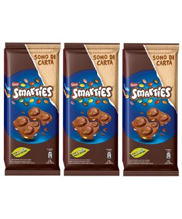 CAIYA Pack of 3 Nestle Smarties milk chocolate tablets with Mini Smarties 90g 3 packs
