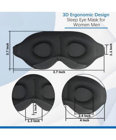 GoneSleep Sleep Mask | 100% Light Blocking Eye Shade for Travel & Yoga | Super Soft Comfort with Adjustable Strap & Earplugs | Black - Buy Online on GoSupps.com