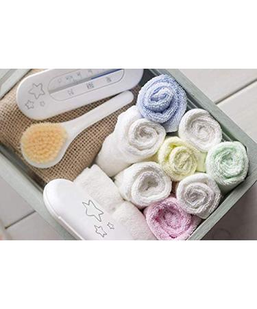JM Bamboo Baby Washcloths Set - 8 Soft Cloths for Sensitive Skin | 25x25 cm Green & White with Laundry Bag - Ideal for Baby Care - Buy Online on GoSupps.com