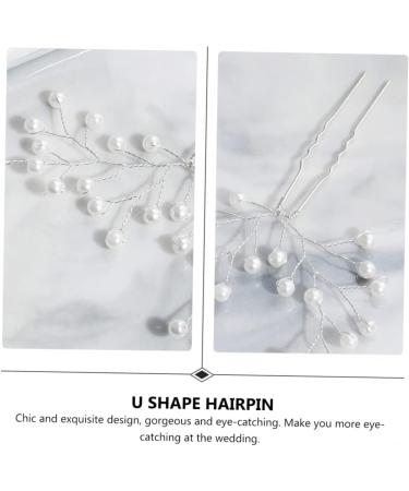 LALAFINA 1pc Faux Pearls Upunch U-shaped Hairpin Handmade Hair Clip Tiara Hair Pin Wedding Hairpin Hair Ornament U Pearl Hairpin Decorative Hairpi European and American Headgear - Buy Online on GoSupps.com