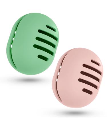Fauxomor make-up sponge holder 2 pieces breathable silicone Beauty blender travel bag for all sizes of make-up sponge frosted portable cosmetics tool pink+mint green 1 piece (2-pack) C-rosa+mint green