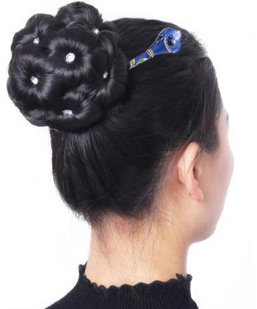Beaupretty Chinese Rhinestone Hair Stick Hair Chopsticks Hairpin Chignon Pin Hair Accessories (Blue) - Buy Online on GoSupps.com