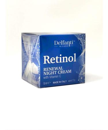 Delfanti Milano Retinol Renewal Night Cream - Hydrating Face & Neck Moisturizer with Vitamin C - Made in Italy - 1.7 oz - International Shipping Available - Buy Online on GoSupps.com