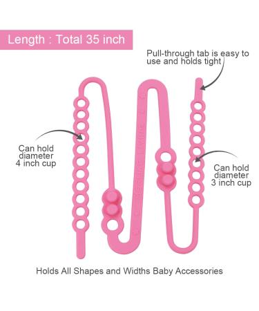 MORLIKE LIVING Silicone Baby Sippy Cup Holder Kids Bottle Strap Tether Leash Toddler Extra Long Toy Pacifier Safety Clips Harness Straps for Stroller Hanging Baskets Cribs (Purple & Pink 2 Pack) Purple Pink - Buy Online on GoSupps.com