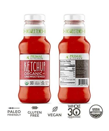 Primal Kitchen Organic Unsweetened Ketchup 3-Pack - Non GMO, Vegan, Gluten Free, Whole 30 Approved - Frustration Free Packaging - Buy Online on GoSupps.com