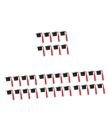 Abaodam 32 Pcs Cake Decoration Party Supplies Decorate Graduation Cap Graduation Cupcake Toppers Cupcake Decors Grad Cupcake Toppers Grad Party Cupcake Toppers Red Paper Graduate Mini Redx4pcs 5.50X5.50X3.50CMx4pcs