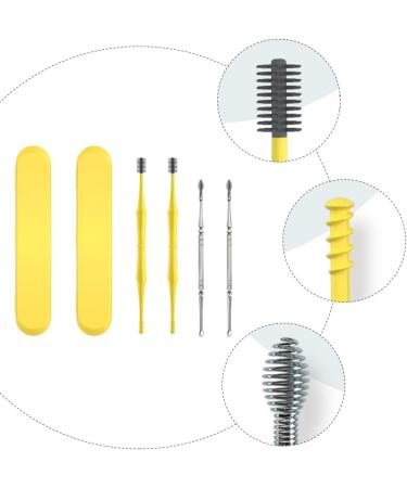 Healeved Double Sided Ear Wax Pickers 4pcs Set - Stainless Steel Earwax Remover Tool Kit for Men and Women - Ear Cleaning Curette Spoon with Storage Case - 12x0.5cm - Buy Online on GoSupps.com