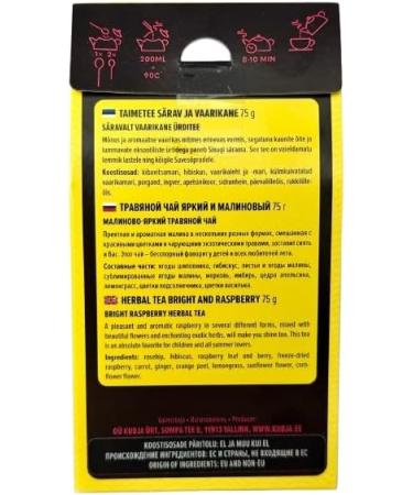 Kubja Premium herbal tea radiant raspberry 75 g fruit tea with raspberry hibiscus rosehip and flowers caffeinefree natural handmade from Estonia - Buy Online on GoSupps.com