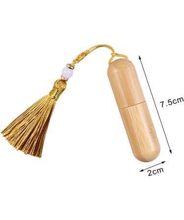 Magidal 5ml Roll Bottle Container for Essential Oils - Spoutproof Bamboo & Glass Design with Golden Tassels | Ideal for Travel & Aromatherapy - Buy Online on GoSupps.com