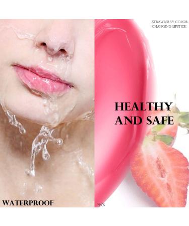 2Pcs Strawberry Tinted Lip Balms | Color Changing Lipstick Balm Stain Gift Set | Long Lasting Formula | Korean Mood Plumper Gloss | for Women and Girls | 2 Count Pack - Buy Online on GoSupps.com