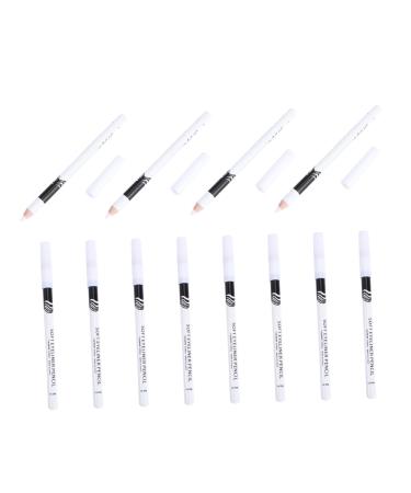 DOITOOL 12pcs Eyeliner Pencil Eyeshadow White Lip Makeup Eyeliner Applicator Lying Silkworm Pen Make up