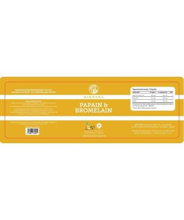 Qidosha Papain Bromelain Capsules 90 Vegan Digestive Enzyme Capsules with 320mg Bromelain & Papaya Supports Digestion & Health - Buy Online on GoSupps.com