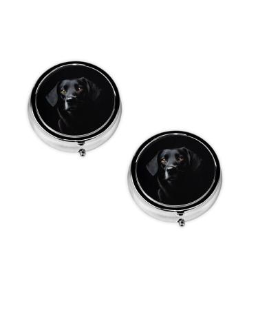(Puppies Dog) Round Pill Box 3 Compartment Pill Box Mini Decorative Pocket Purse Portable Travel Medicine Tablet Vitamin Holder Organizer Pill Case