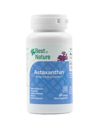 Best in Nature Astaxanthin 10mg 60 softgels - Antioxidants for Eye and Nervous System Support.* Features AstaReal . from