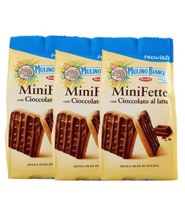 CAIYA Pack of 3 white mill for mini slices with milk chocolate with wholemeal flour and rich in fiber 90g 3 packs