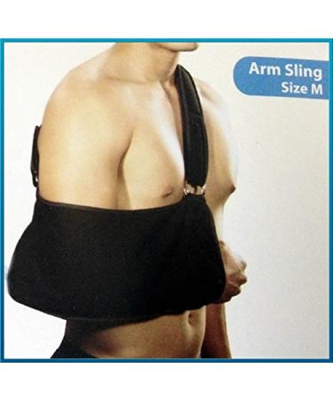 Orthopedic Arm Sling with Pad Shoulder immobilizer Black Size M Resistant Fabric