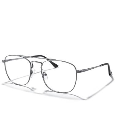 Rectangle Reading Glasses for Men Women Blue Light Blocking Reading Metal Readers Full Frame Eyeglasses Grey 1.25 x