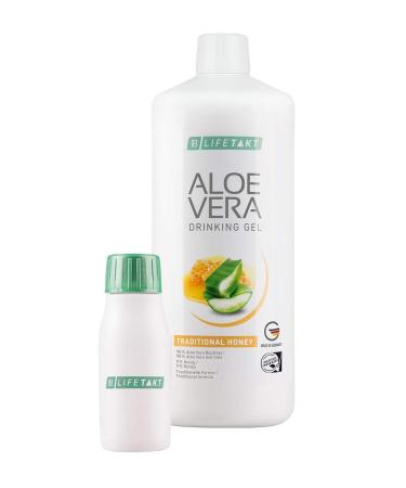 LR Aloe Vera Drinking Gel Honey / Honey 1000 ml plus Aloe Vera Rotating Bottle (unfilled) for on the go 90 ml