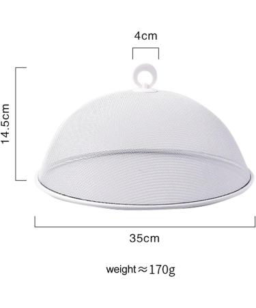 Mesh Food Cover Stainless Steel Round Mesh Food Cover Protector Food Tent for Kitchen Protective Net Dish Cover Outdoor Picnic Food Lid Anti Fly Bugs Mosquitoes (White 35 * 14.5cm) White 35*14.5cm - Buy Online on GoSupps.com