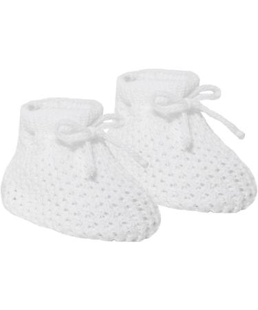 2 Pairs Grey & White Knitted Booties for Newborns | Soft & Cozy Baby Booties - Buy Online on GoSupps.com
