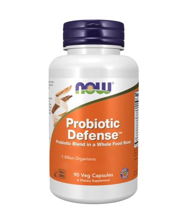 Now foods probiotic defense good bacterial cultures lactobacillus & bifidobacterium 90 capsules laboratory tests without genetic engineering vegetarian