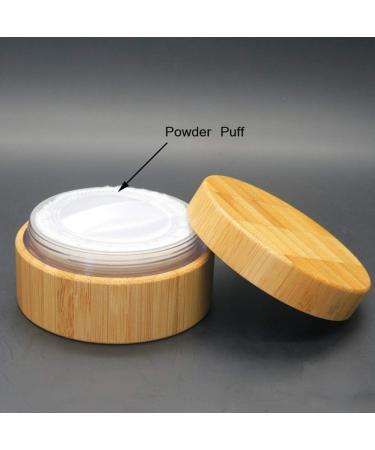 30g Portable Bamboo Makeup Container - Eco-Friendly DIY Cosmetic Jar with Sponge for Loose Powder & Foundation - Buy Online on GoSupps.com
