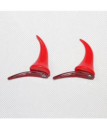 Red Devil Horns Hair Clips - Halloween Cosplay Accessories for Women and Girls - 2pcs - Buy Online on GoSupps.com