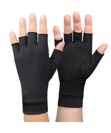 Cotton Compression Arthritis Gloves for Carpal Tunnel - Fingerless Design Breathable Nonslip Discomfort Comfort Hand Gloves