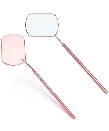 Large Lash Mirror for Eyelash Extensions  TEOYALL Detachable Stainless Steel Lash Extension Mirror Eyelash Extension Supplies (Pink)