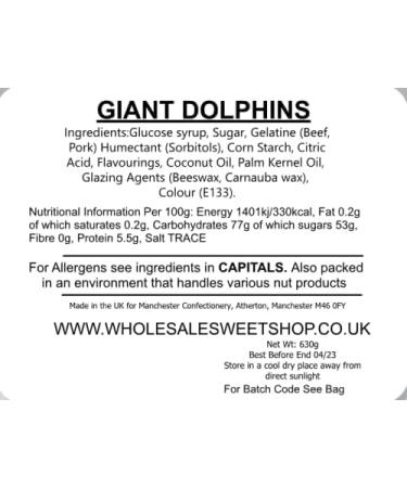 Ellies Jellies Giant Dolphins 630g Bucket - Buy Online on GoSupps.com