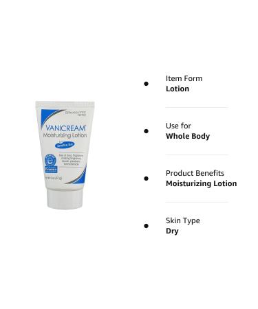 Vanicream Moisturizing Lotion 2oz Travel Size (Pack of 2) | Fragrance-Free Formula | Hydrating Skin Care - Buy Online on GoSupps.com