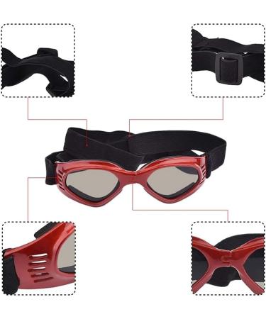 Buy UV Protection Dog Sunglasses - Windproof Pet Glasses for Small Dogs & Cats - Cosplay Photo Props (Red) - Buy Online on GoSupps.com