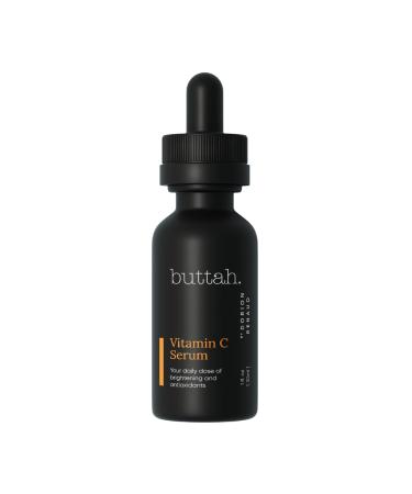 Buttah Skin Vitamin C Serum 1 FL oz e 30mL - For Face - Vitamin E - Ferulic Acid - Green Tea