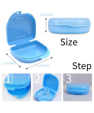 Orthodontic Retainer Case 3 Pack with Vent Holes | Denture & Mouth Guard Holder (Black/Blue/White) - Buy Online on GoSupps.com