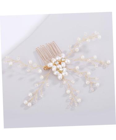 Housoutil Women Hairpin Bridal Wedding Headpiece Wedding Tiara Pearl Hair Comb Pearl Headpiece Wedding Hair Comb Crystal Hair Accessories Bride - Buy Online on GoSupps.com