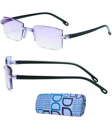 Luckky Presbyopic Glasses Far and Near Color Glint Sapphire Reading Glasses Progressive Dual Purpose reading glasses with high hardness and anti-blue light progressive distance and close-to-go glasses with glasses case +2.00