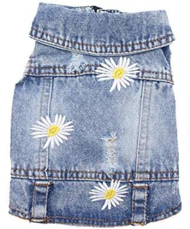 Summer Cowboy Denim Dog Vest Daisy Shirt Jeans Jacket for Chihuahua Yorkies | Puppy Clothing - Sky Blue - Size S - Buy Online on GoSupps.com