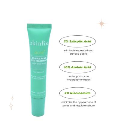 Skinfix Acne+ 2% BHA and Azelaic Acid Spot Treatment - Clear Acne Fast - Buy Online on GoSupps.com