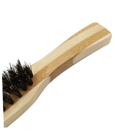 Minkissy Beard Brush for Men | Mustache Styling Tool & Stubble Comb | Wooden Face Brush for Beard Growth & Straightening | 17x3cm - Buy Online on GoSupps.com