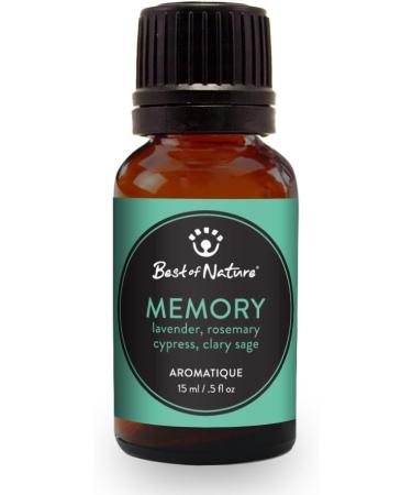 Best of Nature Memory Essential Oil Blend 100% Pure for Diffuser Aromatherapy & Focus Herbal Refreshing Scent with Lavender Rosemary Cypress & Clary Sage - Buy Online on GoSupps.com