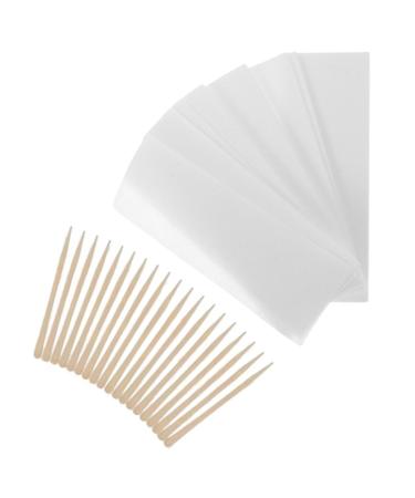CLISPEED Bandes de Cire D pilatoires Jetables pour Femmes 88mm Ensemble 100 Bandes en Tissu Non Tiss 100 B tonnets en Bois pour pilation Visage Bras et Jambes Usage Hygi nique
