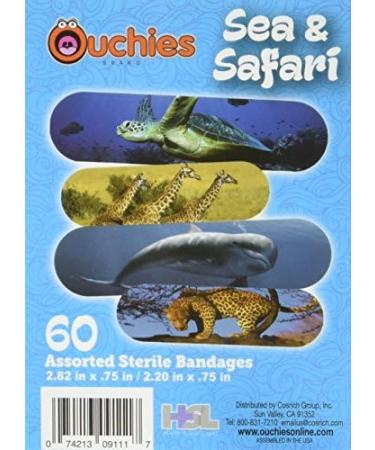 Ouchies Sea & Safari Sterile Bandages 60 Count - Assorted Designs - Buy Online on GoSupps.com