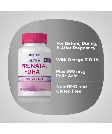 Prenatal Vitamins for Women with DHA and Iron | 60 Softgels | Multivitamin Supplement | Non-GMO & Gluten Free - Buy Online on GoSupps.com
