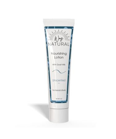 Nourishing Goat Milk Lotion Fragrance-Free - Travel Size Natural Hand & Body Unscented Lotion for Dry Skin Relief USA Made - Goat Milk Hand Cream for Women & Men - 2oz Tube Unscented (2oz Tube)