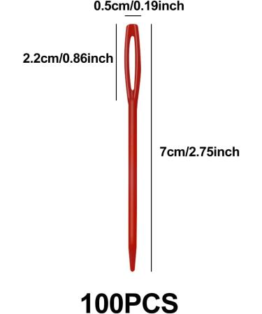 100 Pcs 7CM Plastic Sewing Needles - Craft & Safety Needles for Kids DIY Sewing - Dark Red - Buy Online on GoSupps.com