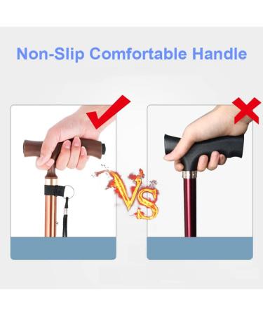 Folding Elderly Cane Crutches for Adults Non-Slip/Shock Absorption Forearm Crutches Mobility Aid for Elderly Seniors & Handicap 5 Stops Height Adjustable (Gold) Bathing in Sunlight - Buy Online on GoSupps.com